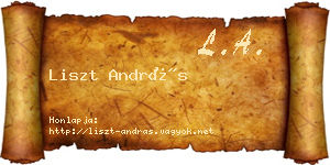 Liszt András névjegykártya